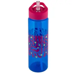 Floral Water Bottle Blue Front